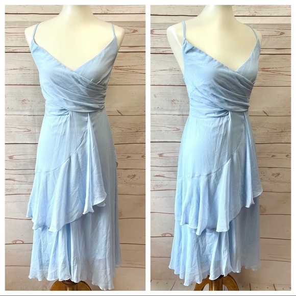 NWT Asos Design Asymmetrical Layered Chiffon Maxi Dress - Picture 5 of 12